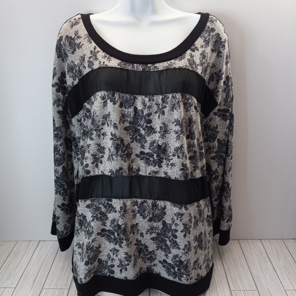 Wet Seal Floral Sheer Sweater Top - Picture 1 of 7